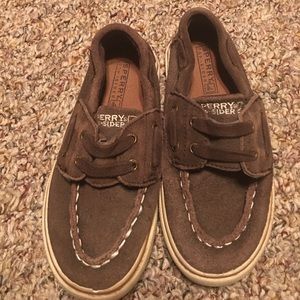 Velcro Sperry Boys Size 11.5W Brown Halyard Youth